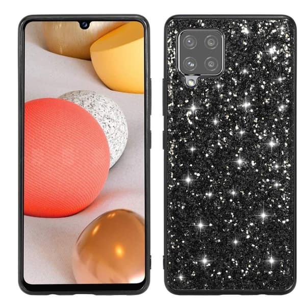 Glitter Samsung Galaxy A42 5G Etui - Svart Black