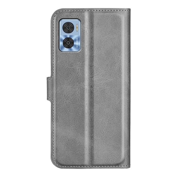 Lompakko Nahkakotelo For Motorola Moto E22 - Harmaa Silver grey