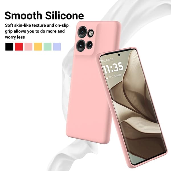 Matte Liquid Motorola Edge 50 Neo silikone cover - Lyserød Pink