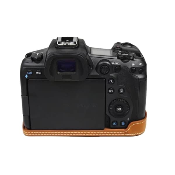 Canon EOS R5 / R6 halvkroppsskydd i läder - Brun Brun