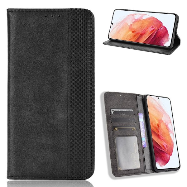 Bofink Vintage Samsung Galaxy S21 FE Læder etui - Sort Black