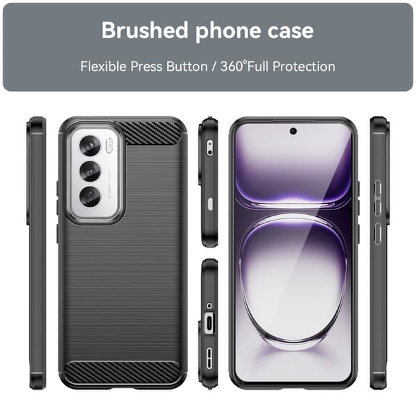 Carbon Flex Oppo Reno12 Pro cover - Sort Black