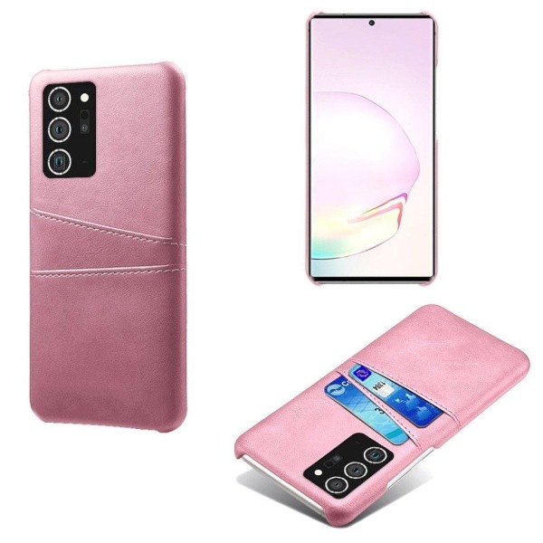 Dual Card Etui Samsung Galaxy Note 20 - Lyserød Pink