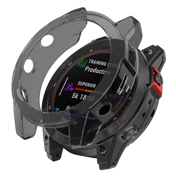 Garmin Epix Gen 2 läpinäkyvä suojus - Läpinäkyvä Musta Black