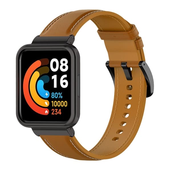 Xiaomi Redmi Watch 2 Lite Urrem i ægte læder - Lysebrun Brown