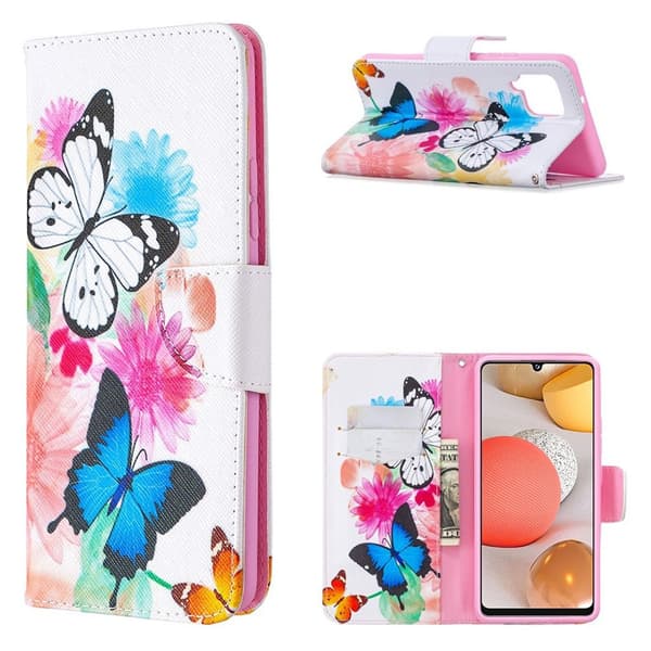 Wonderland Samsung Galaxy A42 5G Flippetui - Sommerfugler Multicolor