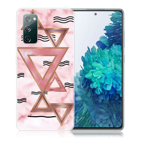 Marble Samsung Galaxy S20 FE 5G / S20 FE Etui - Rose Colored Triangles Pink