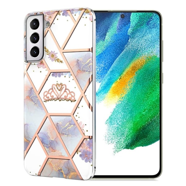 Marble Samsung Galaxy S21 FE Suojakotelo - Marble / Kruunu Multicolor