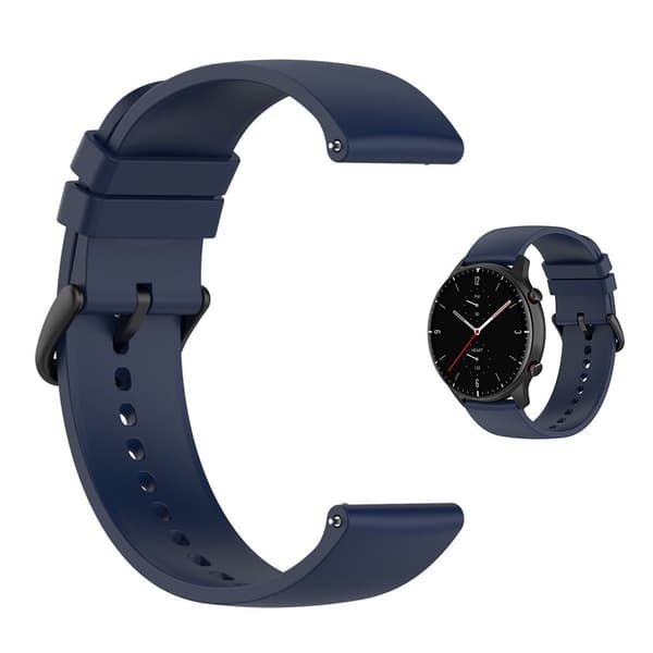22 mm universal klockarmband i silikon med snabbkoppling - Midnattsblå / Svart Spänne Blå