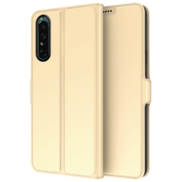 Smidigt och tunt PU-läder Sony Xperia 5 II fodral - Guld Guld