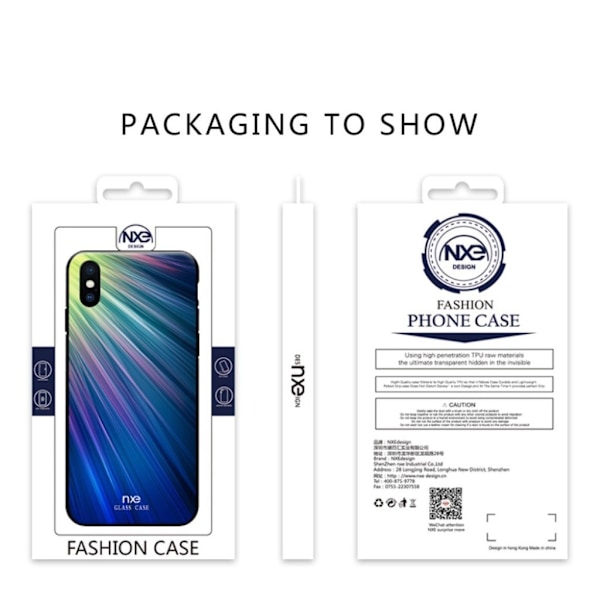 NXE iPhone Xs Max etui med mønster - Grøn/Blå Multicolor