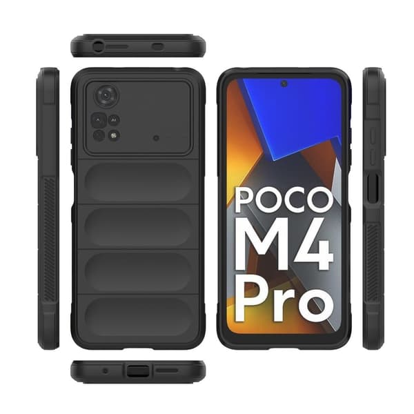 Mjukt greppformat Xiaomi Poco M4 Pro skal - Svart Svart