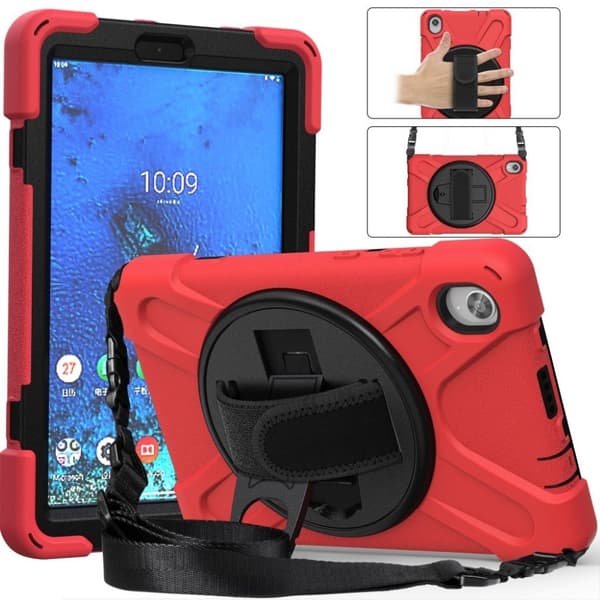 Lenovo Tab M8 360 vridbart silikonfodral - Röd Röd