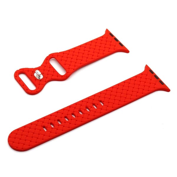 Apple Watch Series 8 (45 mm) klockarmband i silikon med vävd textur - Röd Röd