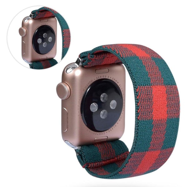 Apple Watch Series 5 / 4 40 mm nylon-urrem - Grøn / Rød Multicolor