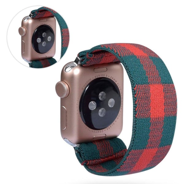 Apple Watch Series 5 / 4 40mm nailon kellonauha - Vihreä / Punainen Multicolor