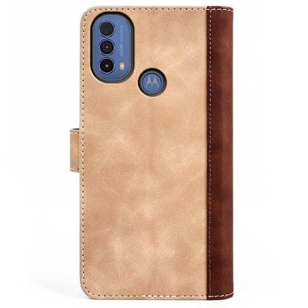 Kaksivärinen nahkainen läppäkotelo Motorola Moto E30 / Motorola Moto E40 / Motorola Moto E20 - Keltainen Yellow