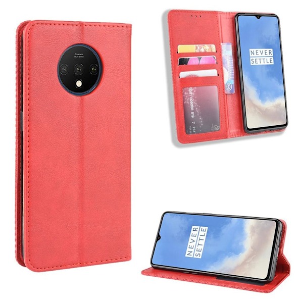 Bofink Vintage läder OnePlus 7T fodral - Röd Röd