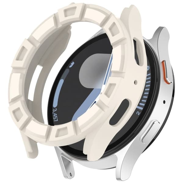 Samsung Galaxy Watch7 44mm Flexible Protective Case Hollow Design Shockproof Watch Deksel - Starlight White