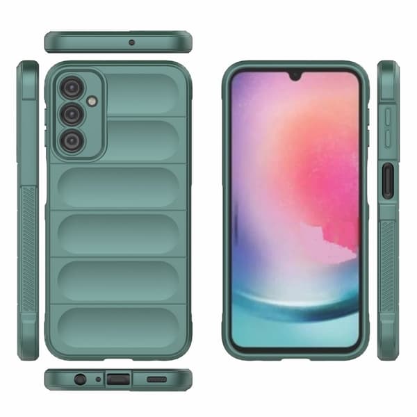 Mjukt greppformat Samsung Galaxy A24 4G skal - Grön Grön
