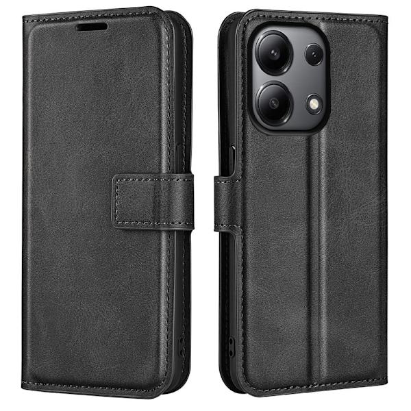 Xiaomi Redmi Note 13 nahkainen lompakokkotelo - Musta Black