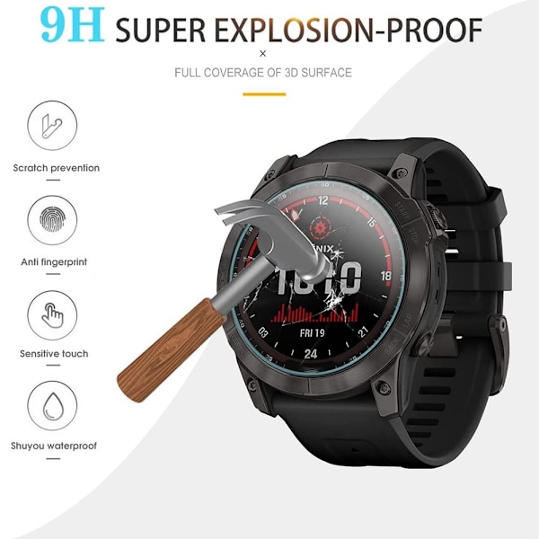 Garmin Fenix 7X 0,3 mm skærmbeskyttelse af hærdet glas Transparent
