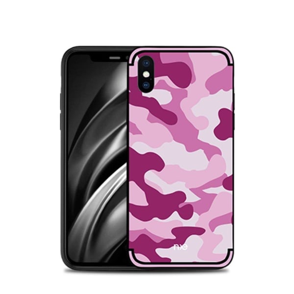 iPhone Xs Max NXE kamo pinta kuviollinen hybriidi muovinen takas Pink
