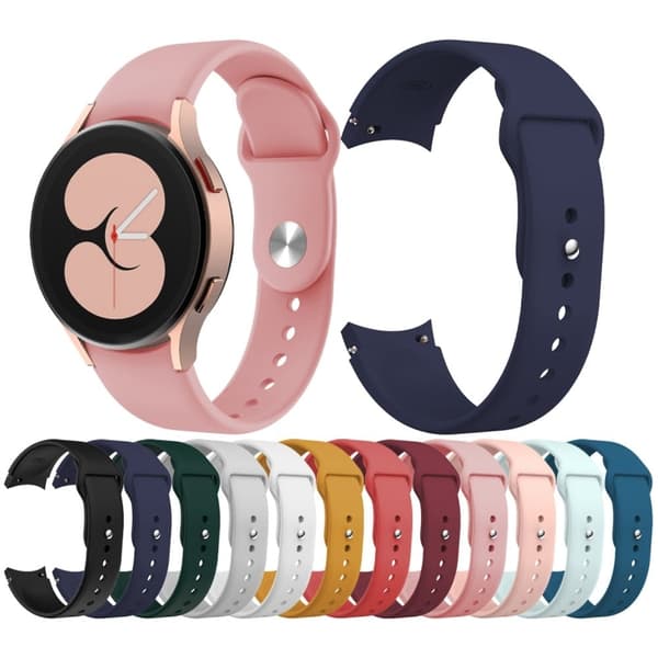 Enkel silikoneurrem med knaplås til Samsung Galaxy Watch 4 - Sort Black