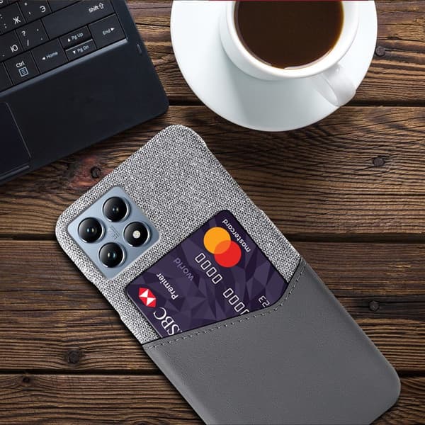 Bofink Xiaomi 14T Pro cover med kortholder - Grå Silver grey