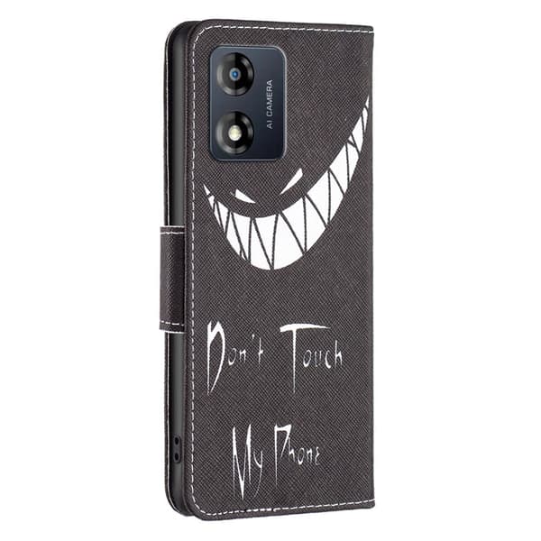 Wonderland Motorola Moto E13 Flippetui - Don't Touch My Phone Black