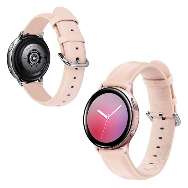 Samsung Galaxy Watch Active 2 - 44mm ægte læder Urrem - Lyserød Pink
