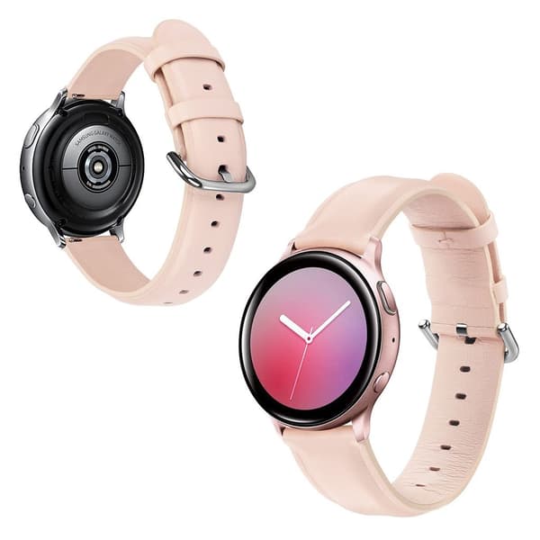 Samsung Galaxy Watch Active 2 - 44mm aitoa nahkaa oleva ranneke - Pinkki Pink