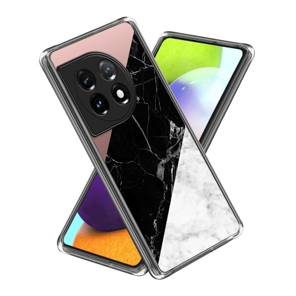 Deco OnePlus Ace 3 cover - Trefarvet Marmorstruktur Black