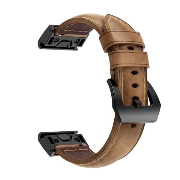 Garmin Fenix 5X ægte læder Urrem - Lysebrun Brown