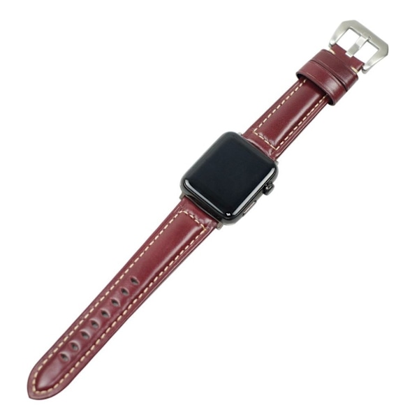 Huawei Watch GT split læder sølv Spænde Urrem - Vinrød Red