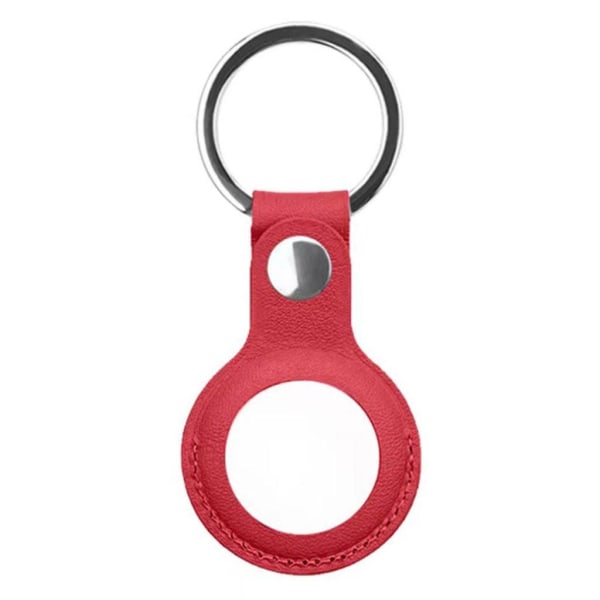 MUTURAL leather case with key ring for AirTags - Red Red