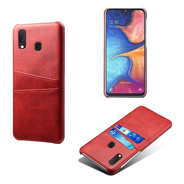 Samsung Galaxy A20e skal med korthållare - Röd Röd