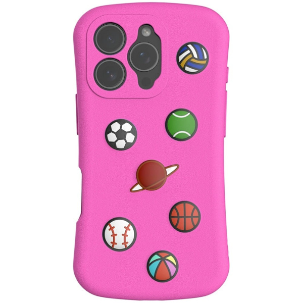 iPhone 16 Pro Max Case Galaxy Series Pattern EVA Anti Drop Phone Cover - Ruusu Pink