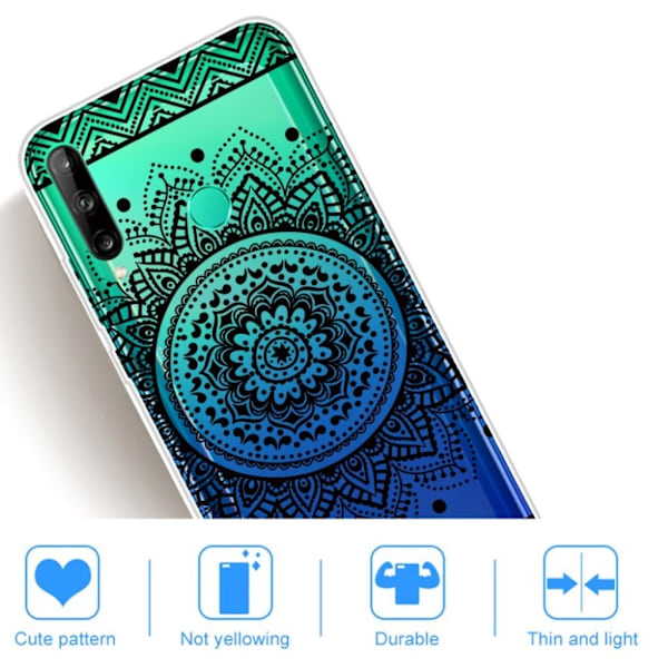 Deco Huawei P40 Lite E skal - Mandala Blomma Svart