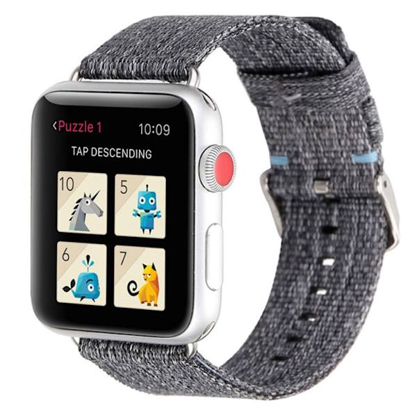 Apple Watch Series 5 40mm nylonkellonauha - Harmaa Silver grey