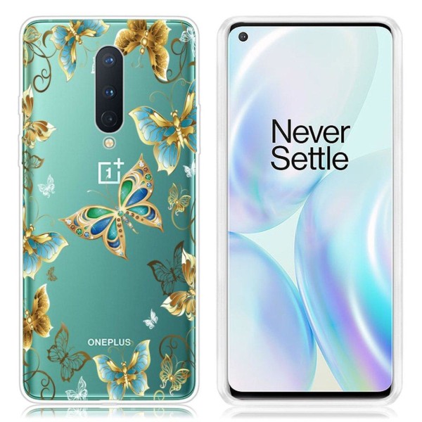 Deco OnePlus 8 Cover - Metal Sommerfugle Multicolor