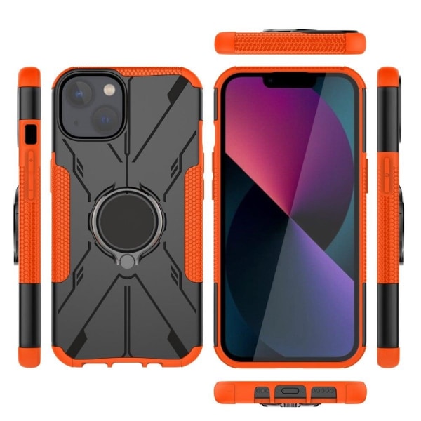 Kickstand cover with magnetic sheet for iPhone 13 - Orange Orange