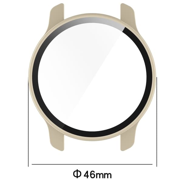 Garmin Venu 2 Plus cover with tempered glass screen protector - Beige Brun