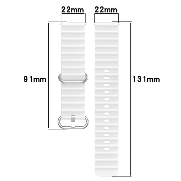 22mm universaali aaltoileva silikoninen kellonhihna - Musta / Punainen Red