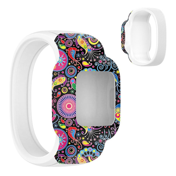 Garmin Vivofit Jr 3 cool pattern silicone watch strap - Colorful Flower / Size: L multifärg