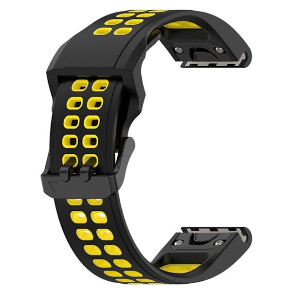 Garmin Enduro 2 / Tactix 7 / Fenix 7 tofarvet silikone urrem - Sort / Gul Black