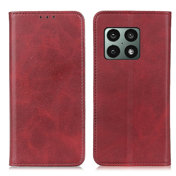 Äkta läder OnePlus 10 Pro fodral - Röd Röd
