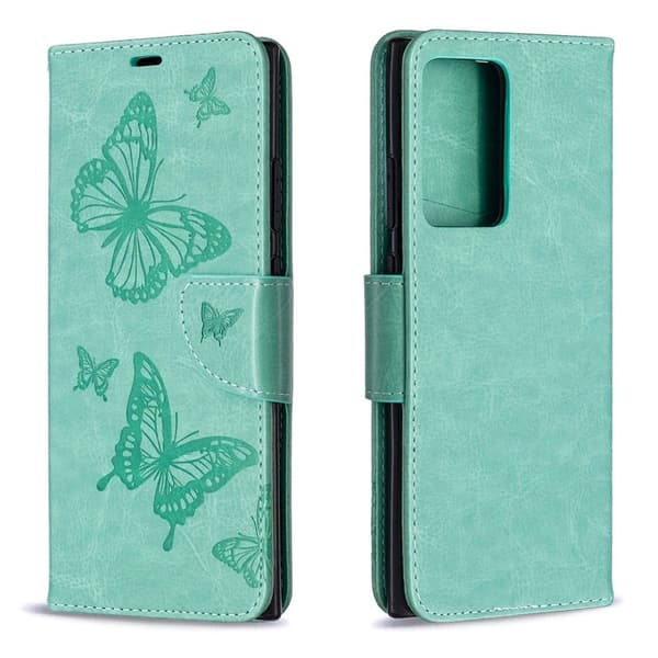 Butterfly Samsung Galaxy Note 20 Ultra Flippetui - Grønn Green