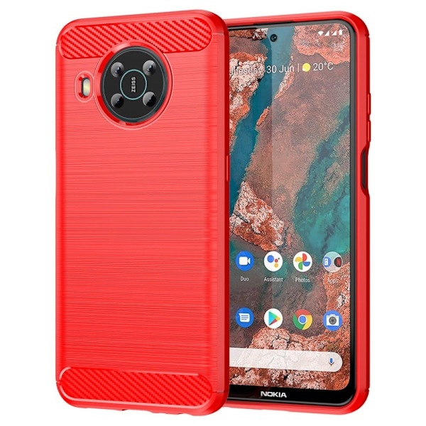 Carbon Flex Suojakotelo Nokia X10 / X20 - Punainen Red