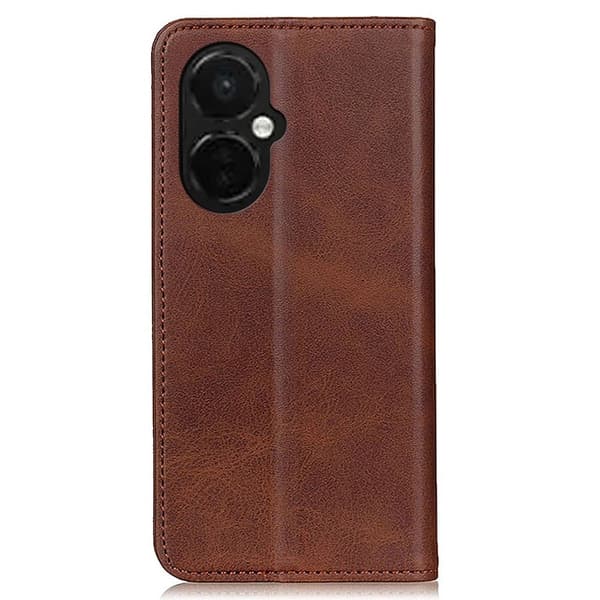 Flip Etui med Pung i Ekte Lær til OnePlus Nord CE 3 - Kaffe Brown